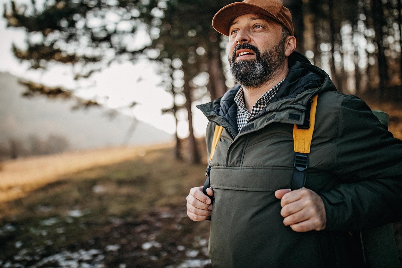 man with backpack